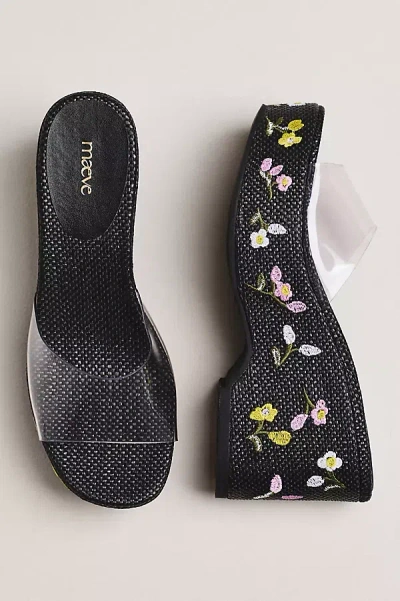 Maeve Embroidered Pvc Platform Sandals In Multi