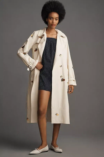 Maeve Embroidered Trench Coat Jacket