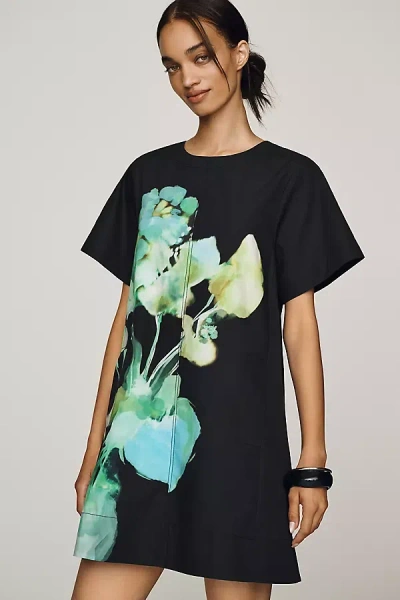 Maeve Emmy Short-sleeve Swing Mini Dress By  In Black