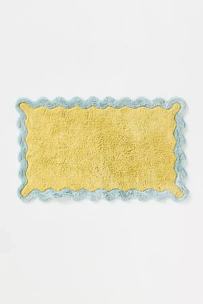 Maeve Ernestine Scalloped Bath Mat In Gold