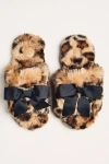 Maeve Faux-fur Open-toe Bow Slippers In Multi
