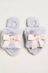 Maeve Faux-fur Open-toe Bow Slippers In Purple