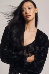 Maeve Faux Fur Shrug Top In Black