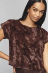Maeve Faux Fur Tee In Brown