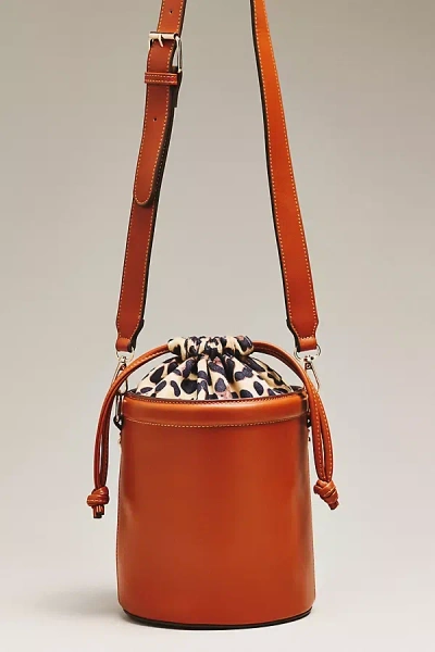 Maeve Faux Leather Cinched Bucket Bag In Beige