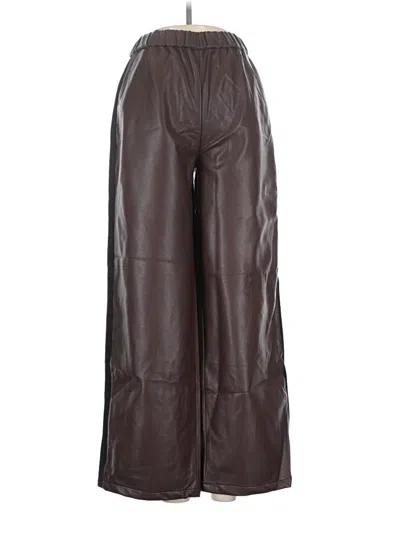 Pre-owned Maeve Faux Leather Pants In Brown