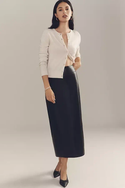 Maeve Faux Leather Pencil Maxi Skirt In Black
