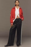 Maeve Faux-leather Pull-on Track Pants In Black
