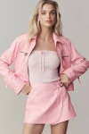 Maeve Faux-leather Skort In Pink