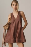 Maeve Faux-leather Sleeveless Swing Playsuit In Pink