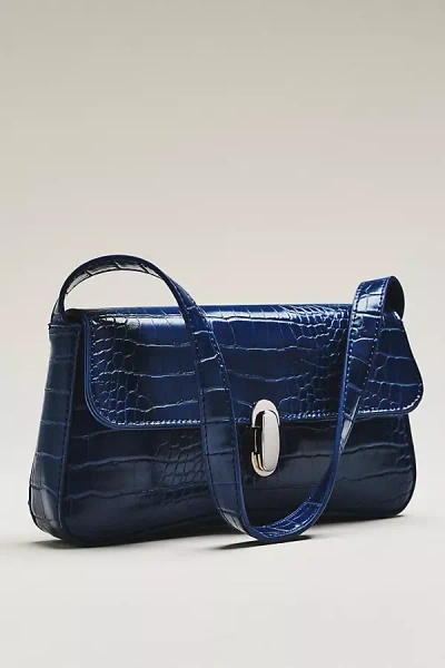 Maeve Faux-leather Croc Purse In Blue
