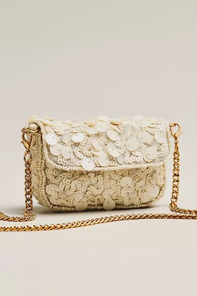 Maeve Fiona Mini Sequin Bag In White