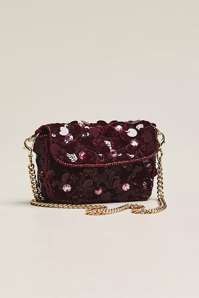 Maeve Fiona Mini Sequin Bag In Purple