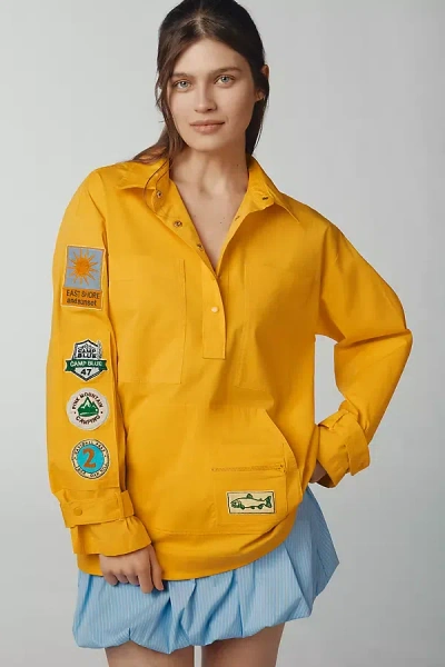 Maeve Fisherman Long-sleeve Popover Top In Yellow