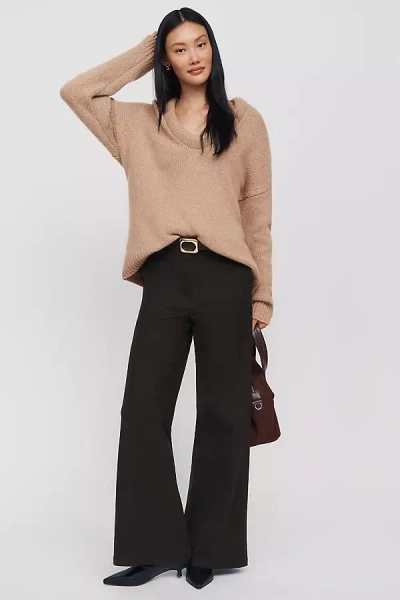 Maeve Flat Front Trousers Pants In Black