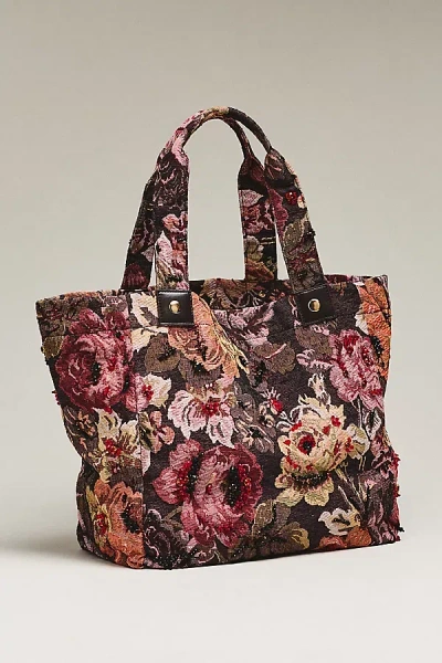 Maeve Floral Beaded Tote Bag In Multicolor