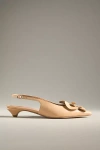 Maeve Floral Slingback Heels In Beige
