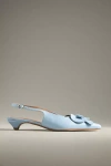 Maeve Floral Slingback Heels In Blue