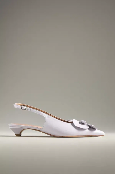 Maeve Floral Slingback Heels In Purple