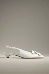 Maeve Floral Slingback Heels In White