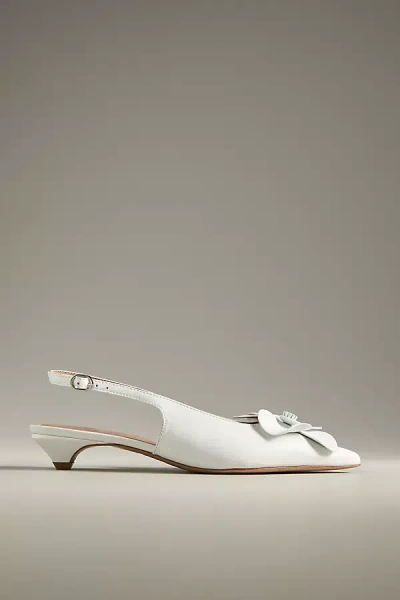 Maeve Floral Slingback Heels In White