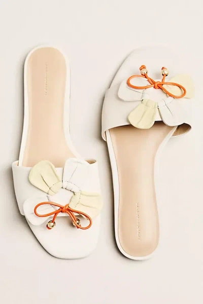 Maeve Flower Slide Sandals In Neutral