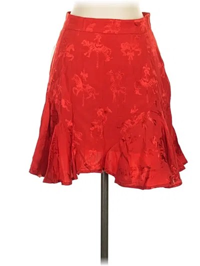 Pre-owned Maeve Formal Skirt In Red