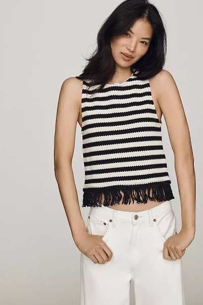 Maeve Fringe-hem Tank Top In Multi