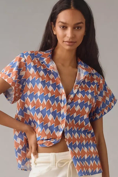 Maeve Fruit Surf Shirt Top In Multicolor
