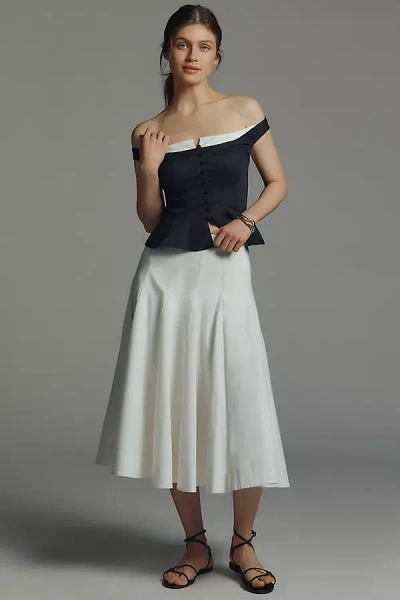 Maeve Full Flare Skirt In White