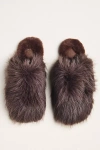 Maeve Fuzzy Faux-fur Slippers In Brown