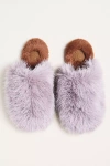 Maeve Fuzzy Faux-fur Slippers In Purple