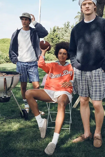 Maeve Game Day Crew-neck Sweatshirt In Orange