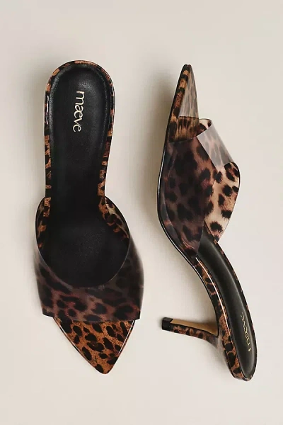 Maeve Gianna Pvc Pointed-toe Mule Heels In Brown