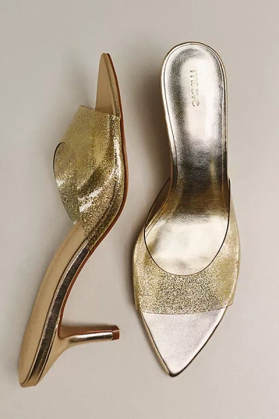 Maeve Gianna Pvc Pointed-toe Mule Heels In Gold