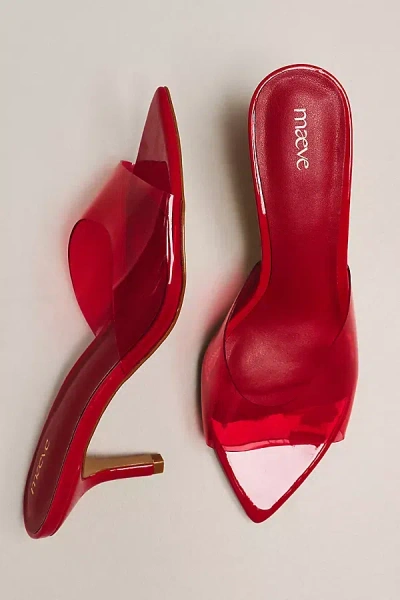 Maeve Gianna Pvc Pointed-toe Mule Heels In Red