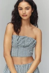 Maeve Gingham Bustier Top In Blue