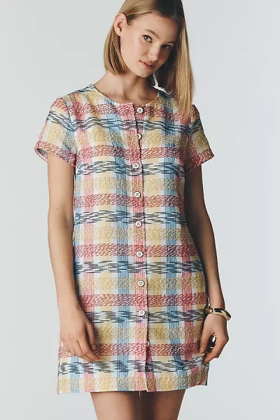 Maeve Gingham Buttondown Shift Dress In Multi