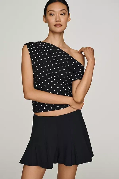 Maeve Godet Mini Skirt In Black