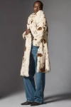 Maeve Grand Glam Faux Fur Coat Jacket In Neutral