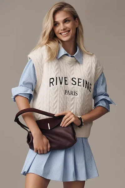 Maeve Graphic Cable-knit Sweater Vest In White