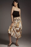 Maeve Graphic Piped Maxi Skirt In Animal Print