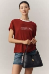 Maeve Graphic Ringer Tee In Red