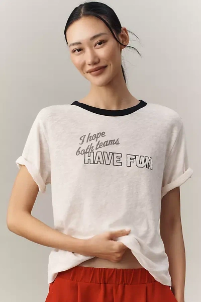 Maeve Graphic Ringer Tee In White