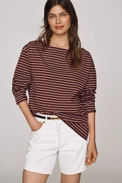 Maeve Greer Cotton Relaxed Long-sleeve Top In Multi