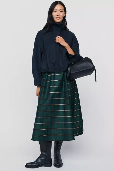 Maeve Hallie Pull On Midi Skirt In Green
