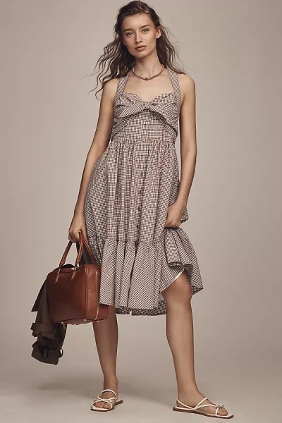 Maeve Halter Bow-front Midi Dress