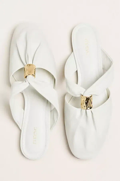 Maeve Hardware Closed-toe Sliders In White