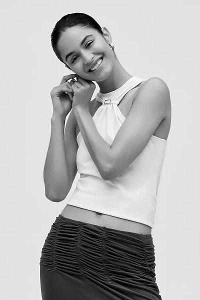 Maeve Hardware Halter Top In White