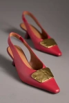 Maeve Hardware Snip-toe Slingback Kitten Heels In Red